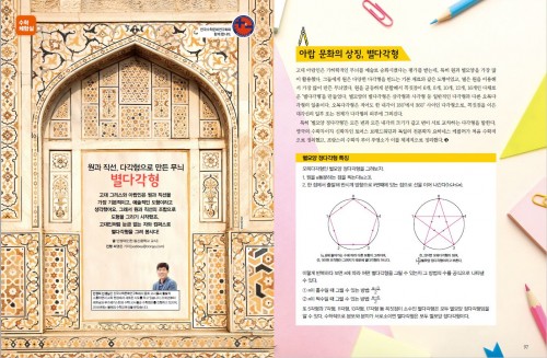원과 직선, 다각형으로 만든 무늬 별다각형