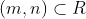 (m,n) \subset R