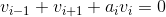 v_{i-1}+v_{i+1}+a_iv_i=0